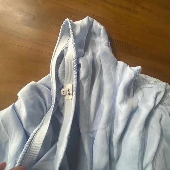 NWT Aerie Blue Satin Maxi Skirt with lace inserts - Picture 10 of 11